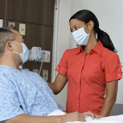 A Woman Visits Her Family Member Patient