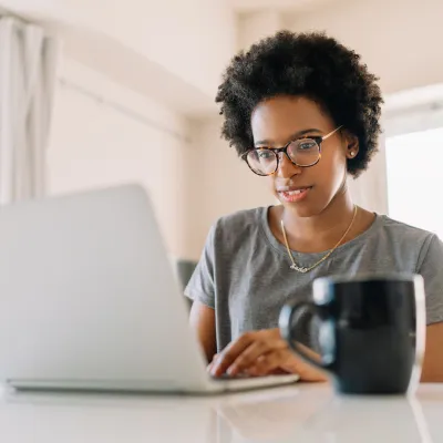 woman working on laptop