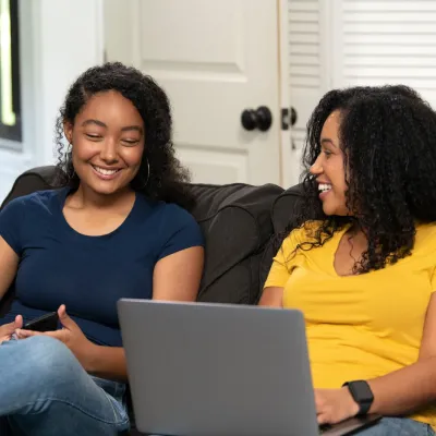 Daughter and Mom on Computer