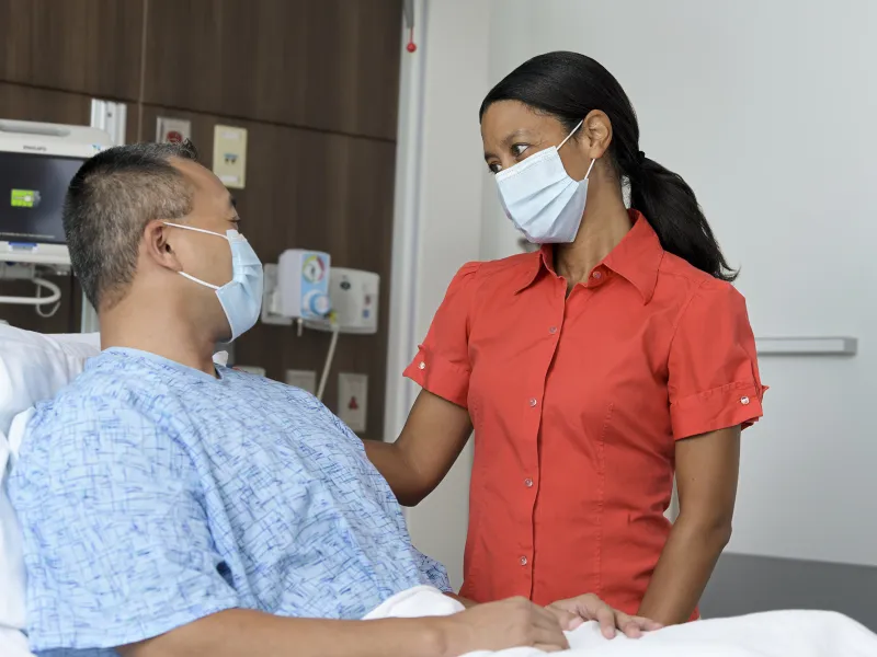 A Woman Visits Her Family Member Patient