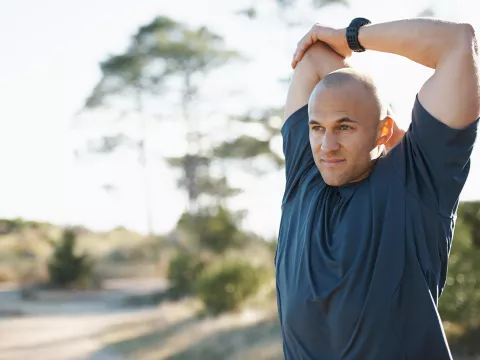 Man stretching before exercise