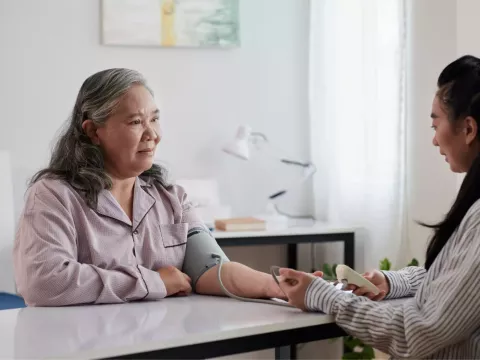 Woman Getting Her Blood Pressure Checked