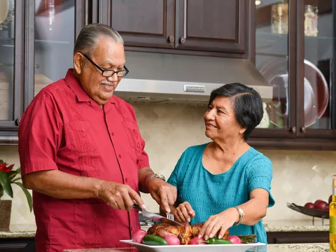 Couple Cooking Together