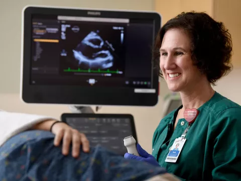 OBGYN Nurse Completing Sonogram on Patient