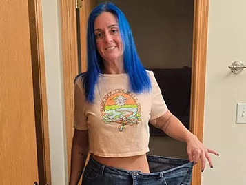Michelle Wajda after bariatric surgery. 