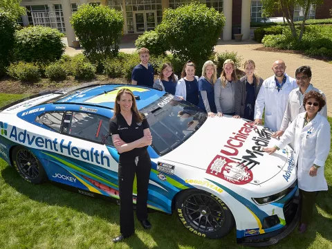 UChicago Medicine AdventHealth Car with Driver, Nurses, and Doctors