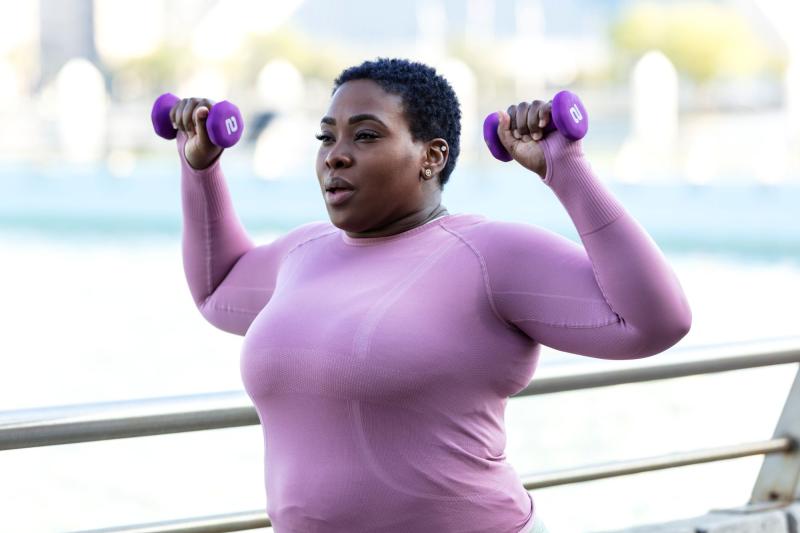 woman excercising outdoors