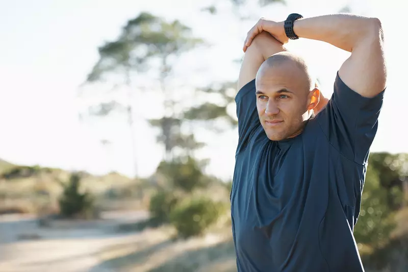 Man stretching before exercise