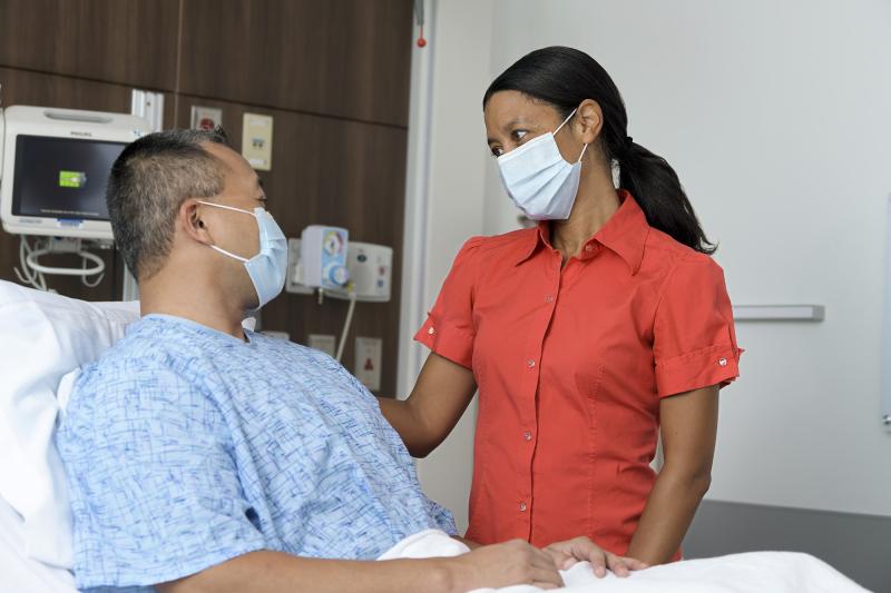 A Woman Visits Her Family Member Patient