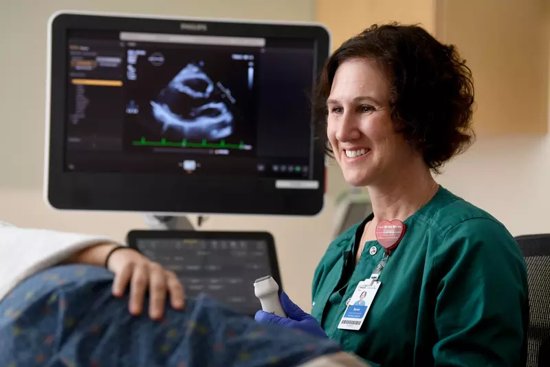 OBGYN Nurse Completing Sonogram on Patient