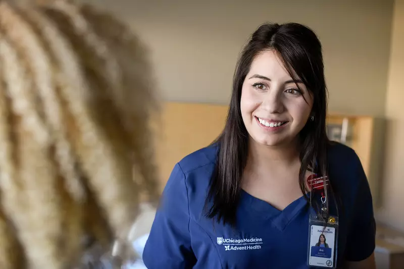 Nurse with hospital patient