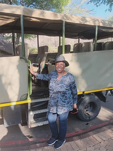 UChicago Medicine AdventHealth patient, Darlene Day, preparing to make the ascent of Table Mountain.