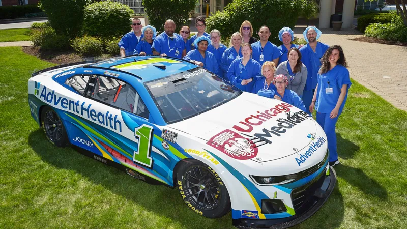 Hospital Staff with UChicago Medicine AdventHealth Car